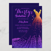 Lavender Cove Luxury Gown 30. Geburtstag Einladung (Vorne/Hinten)