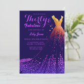 Lavender Cove Luxury Gown 30. Geburtstag Einladung (Stehend Vorderseite)