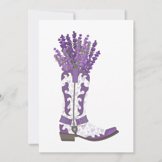 Lavender Cowboy Boot Feiertagskarte (Vorderseite)