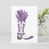 Lavender Cowboy Boot Feiertagskarte (Stehend Vorderseite)