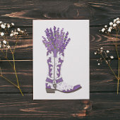 Lavender Cowboy Boot Feiertagskarte