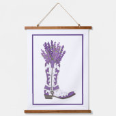 Lavender Cowboy Boot Wandteppich Mit Holzrahmen (Vorderseite)