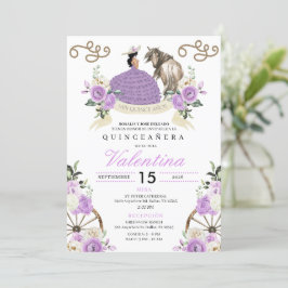 Lavender Cowgirl Western Quinceañera Einladung