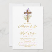 Lavender Cross Celebration of Life Funeral Einladung (Vorderseite)