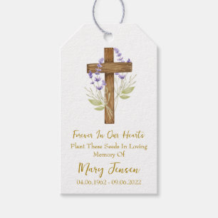 Lavender Cross Gedenk Funeral Samenpackung Geschenkanhänger