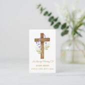 Lavender Cross Memorial Funeral Prayer Card Visitenkarte (Stehend Vorderseite)