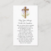 Lavender Cross Memorial Photo Funeral Prayer Card Visitenkarte (Rückseite)