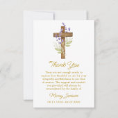 Lavender Cross Sympathy Thank You Card Dankeskarte (Vorderseite)