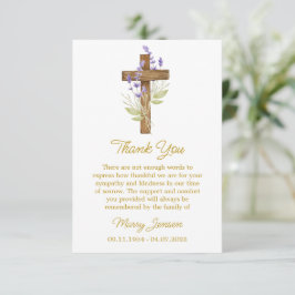 Lavender Cross Sympathy Thank You Card Dankeskarte