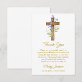 Lavender Cross Sympathy Thank You Card Dankeskarte (Vorne/Hinten)