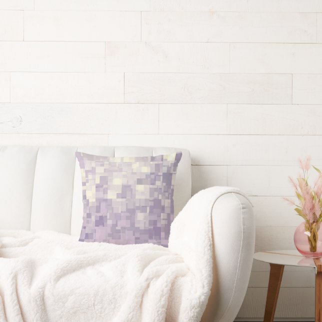 "Lavender Cubes" Abstraktes Kissen (Liege)