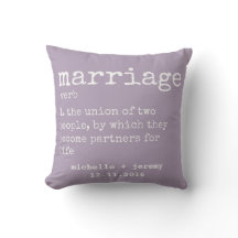 Lavender Custom Couple's Definition Wedding Pillow