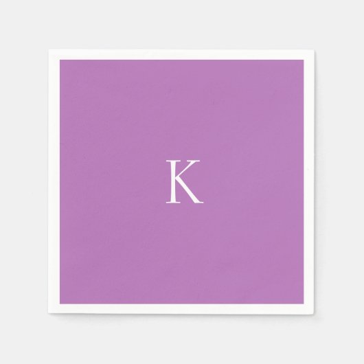 Lavender Custom Initial Cocktail Serviette (Vorderseite)