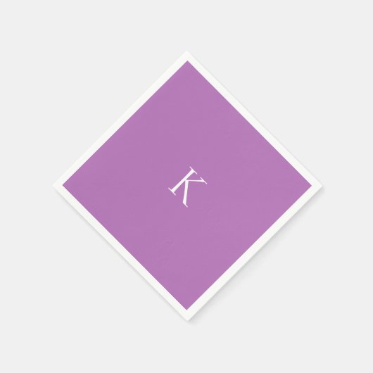 Lavender Custom Initial Cocktail Serviette (Ecke)
