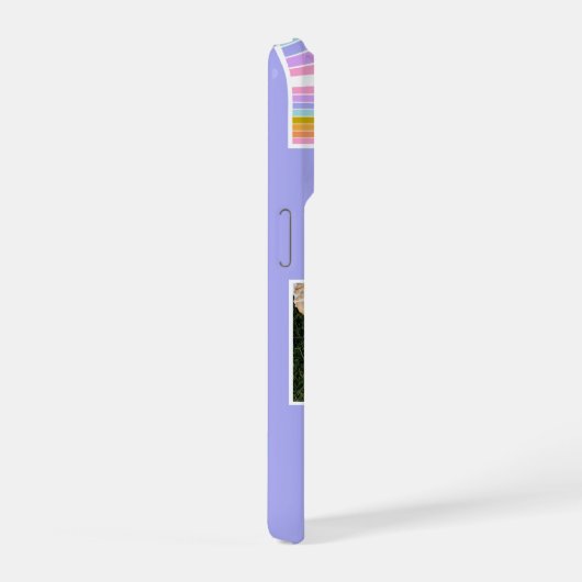 Lavender Cute Modern 3 Photo Layout Custom iPhone Hülle (Rechte Seite)