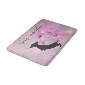 Lavender Dackel Bath Mat Badematte (Schrägansicht)