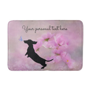 Lavender Dackel Bath Mat Badematte
