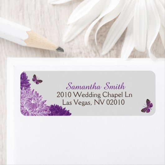 Lavender Dahlias und Schmetterlinge Hochzeitstempe (Insitu)