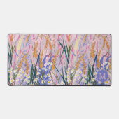Lavender Daisies Custom Initial Monogram Floral Schreibtischunterlage (Vorderseite)
