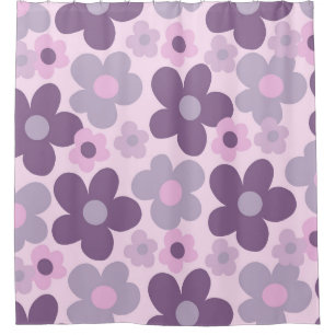 Lavender Daisies Retro Dream #1 #retro #decor Duschvorhang