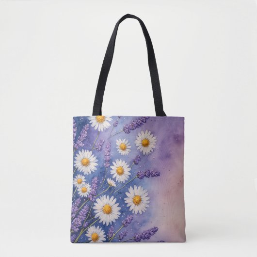 Lavender & Daisy Bliss Tote Bag Tasche (Vorderseite)