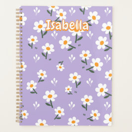 Lavender Daisy Floral Pattern Planer