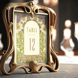 Lavender Daisy Tischnummern Vintag Jugendstil<br><div class="desc">Jugendstil-Vintage Hochzeitsfeiern Tischnummern von Alphonse Mucha in einem floralen, romantischen und whimsical Design. Viktorianische Schnörkel ergänzen klassische Deko-Schriftart. Bitte geben Sie Ihre persönlichen Informationen ein, und Sie sind fertig. Wenn Sie das Design weiter ändern möchten, klicken Sie auf den blauen Button "Anpassen". Vielen Dank, dass Sie mein Design für Ihre...</div>