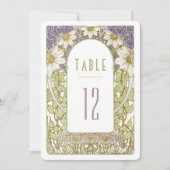 Lavender Daisy Tischnummern Vintag Jugendstil (Vorderseite)