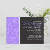 Lavender Damask Bridal Dusche Einladungen (Stehend Vorderseite)