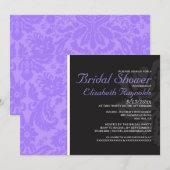 Lavender Damask Bridal Dusche Einladungen (Vorne/Hinten)