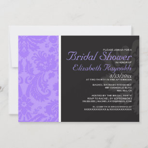 Lavender Damask Bridal Dusche Einladungen