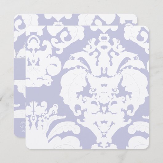 Lavender Damask Einladung (Vorne/Hinten)