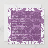 Lavender Damask Einladung (Vorderseite)