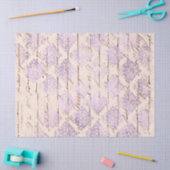 Lavender Damask mit dem Schreiben von Dekoupage Seidenpapier (Basteln)