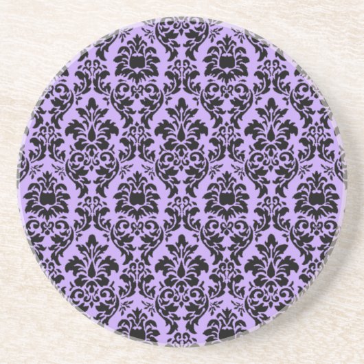 Lavender Damask Sandstein Untersetzer (Vorne)