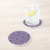 Lavender Damask Sandstein Untersetzer (Seite)