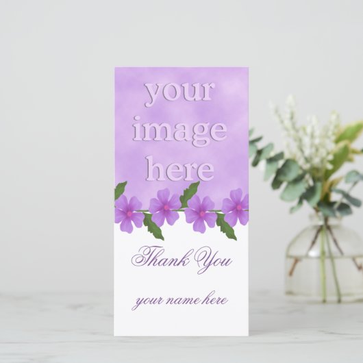 Lavender danke Ihnen Fotokarten (Stehend Vorderseite)