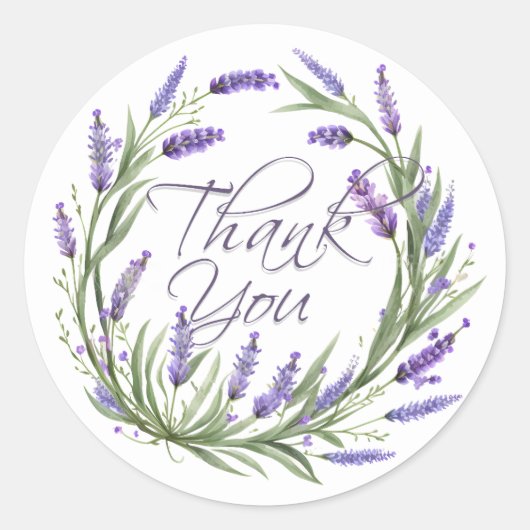 Lavender Danke Stickers (Vorderseite)