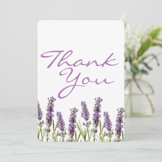 Lavender Dankeschön Karte (Stehend Vorderseite)