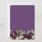 Lavender Dark Moody Elegant Floral Wedding Einladung (Rückseite)