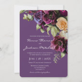 Lavender Dark Moody Elegant Floral Wedding Einladung (Vorderseite)