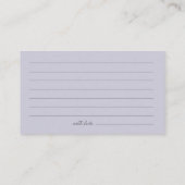 Lavender Date Night Ideas Brautparty Cards Begleitkarte (Rückseite)