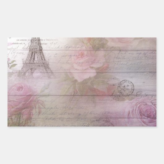 Lavender Decoupage Rechteckiger Aufkleber (Vorderseite)