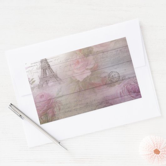 Lavender Decoupage Rechteckiger Aufkleber (Umschlag)