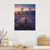 Lavender Deer Twilight Field Poster (Küche)