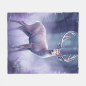 Lavender Deer with Fern Blätter Fleecedecke (Vorderseite (Horizontal))