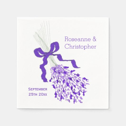Lavender Design Wedding Serviette (Vorderseite)