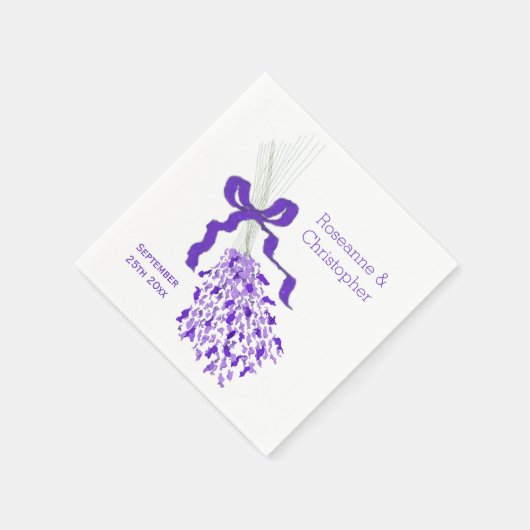 Lavender Design Wedding Serviette (Ecke)