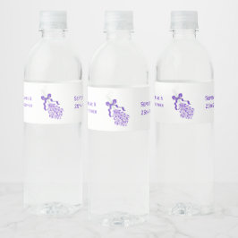Lavender Design Wedding Wasserflaschenetikett