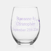 Lavender Design Wedding Weinglas Ohne Stiel (Links)